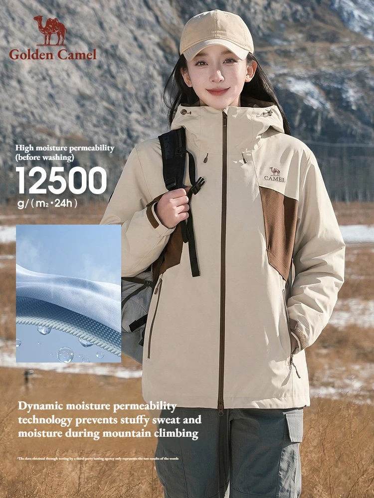 Golden Camel Men's Waterproof Single Hiking Jackets Outdoor Hard Shell Windbreaker Camping Skiing Mountaineering Travel Jackets