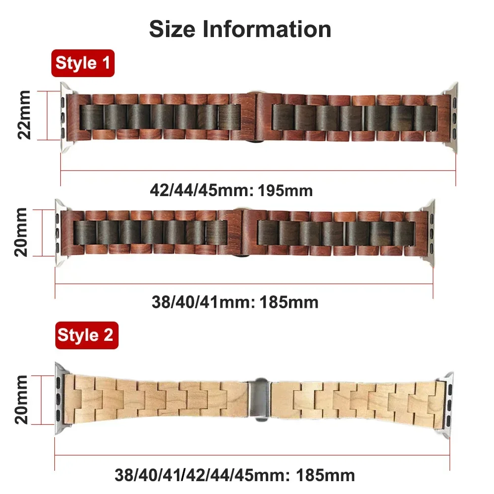 Wooden Strap For Apple Watch Band Ultra 2 49mm 10 46mm 42 Butterfly Clasp Bracelet For iWatch 9 8 7 6 5 4 SE 38mm 40 41 44 45mm