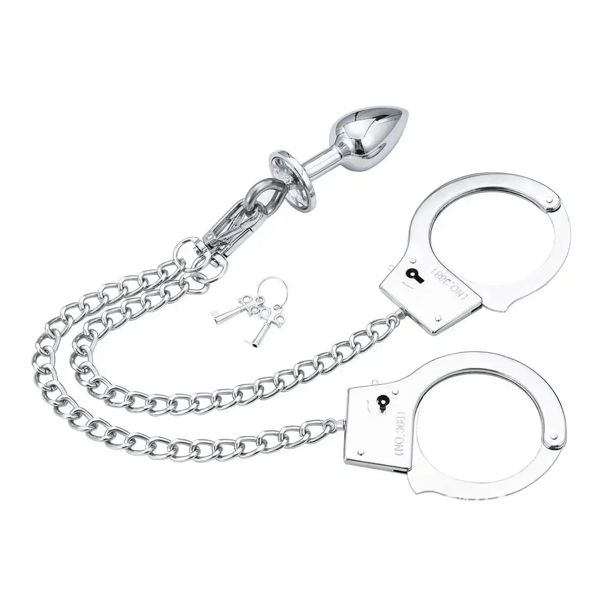 DUTRIEUX menottes anales réglables en acier avec bouchons en acier SM BDSM sexe adulte contraintes en métal chaîne pour manchettes jouets de Bondage