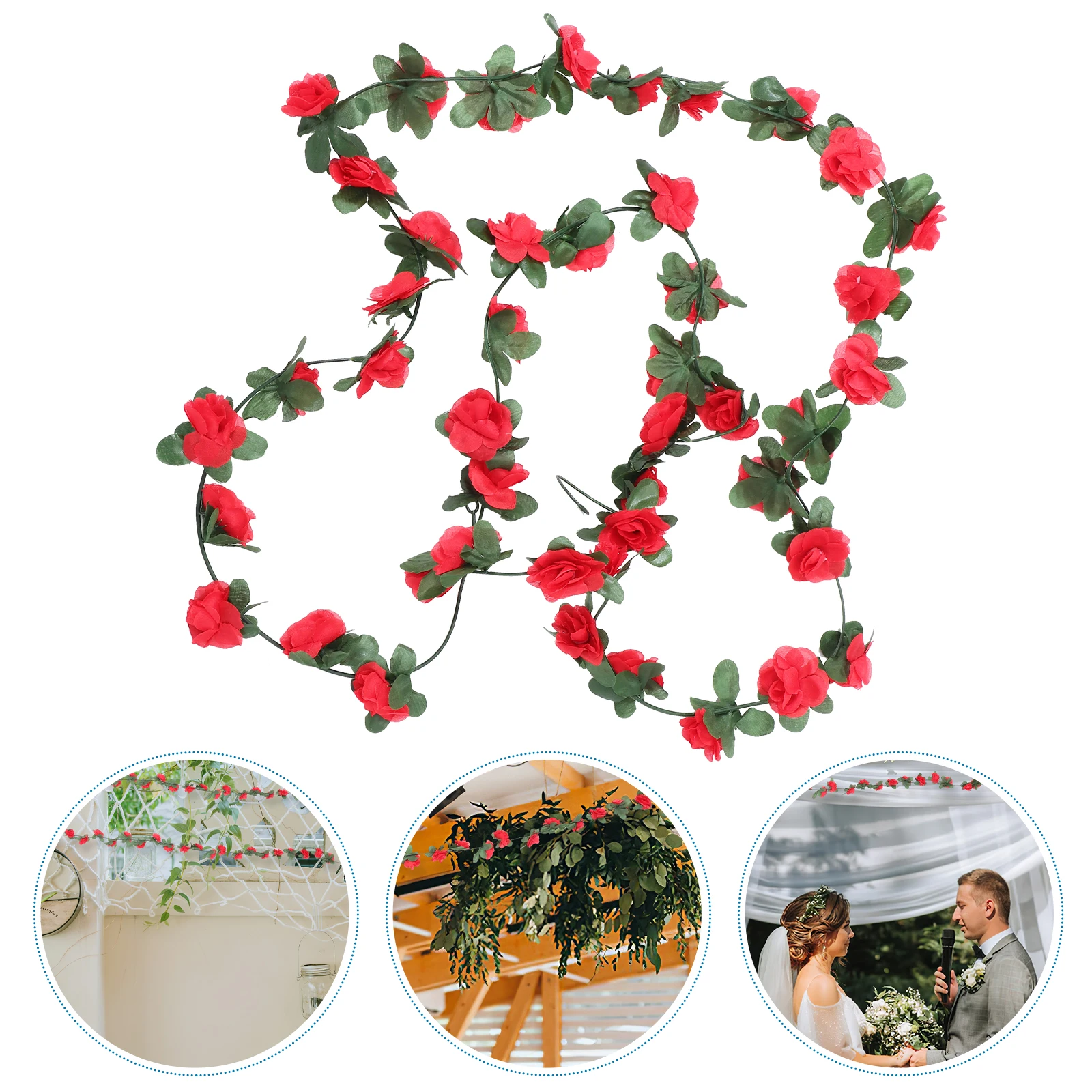 

6Pcs Simulation Rose Garland Fresh Color No Watering Required for Home Decor Flower Garland Decorations Artificial Plant Vine