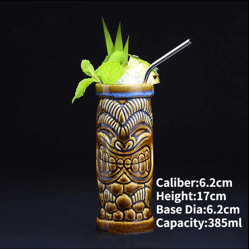 USEEKRIL Tiki Becher Hawaiianische Cocktail Tassen Kreative Keramik Lustige Tasse Tiki Tassen Bier Getränke Becher Wein Becher Bar Werkzeuge Geschenk Für Freunde 4