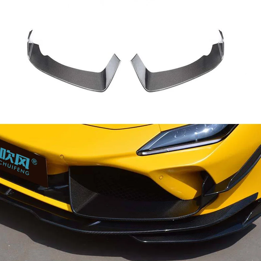 For Ferrari F8 Dry Carbon Fiber Side Skirts Rear Lip Corner Front Lip Spoiler Rear Diffuser Air Vents Body Kit Car Accessories 2