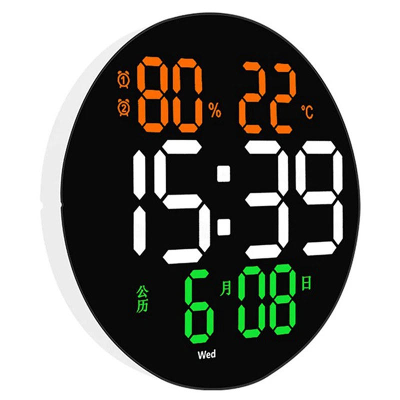 

10 Inch Digital LED Wall Clock Date Digital Alarm Clock With Alarms And Temperature Thermometer For Home Living Room Decoration