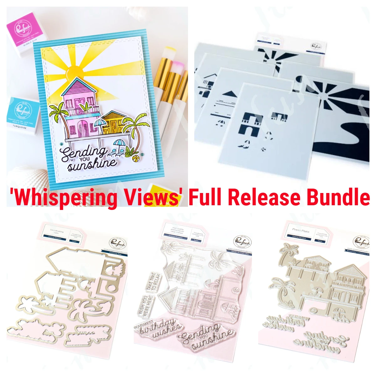 

Coastal Paradise Press Plate and Cutting Dies Wax Stamps Stencils Scrapbooking DIY Paper Card Embossing Craft Supplies Decor