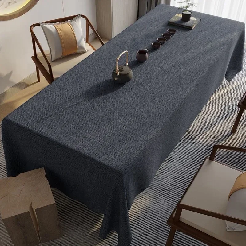 

Chinese classical cotton linen tablecloth fabric waterproof tea tablecloth solid color tablecl CVLing72