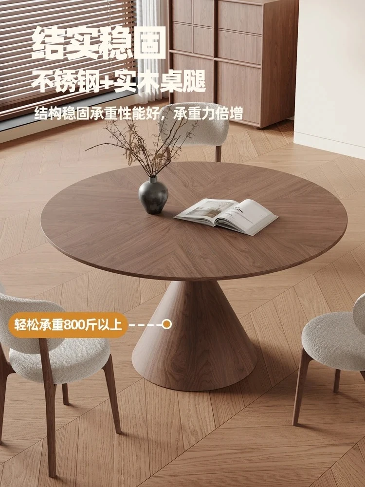 

Лидер продаж, обеденный стол и стулья из цельного дерева, круглый, для маленькой квартиры, гостиной, дома, среднего, древнего стиля