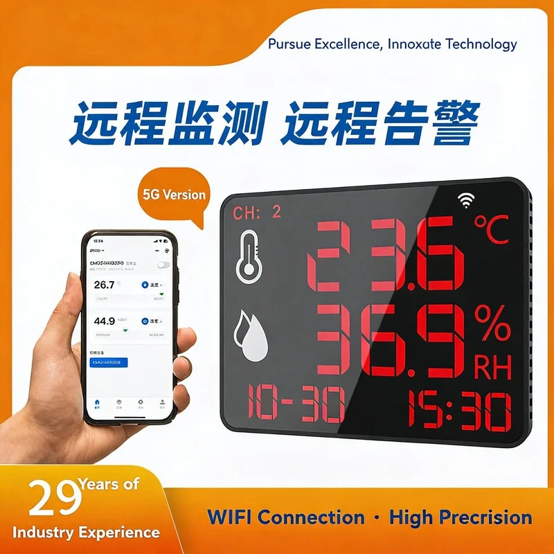 DR-230 Bluetooth Thermohygrometer Industrial High Precision Temperature Display Large Screen Wifi Networking Thermometer