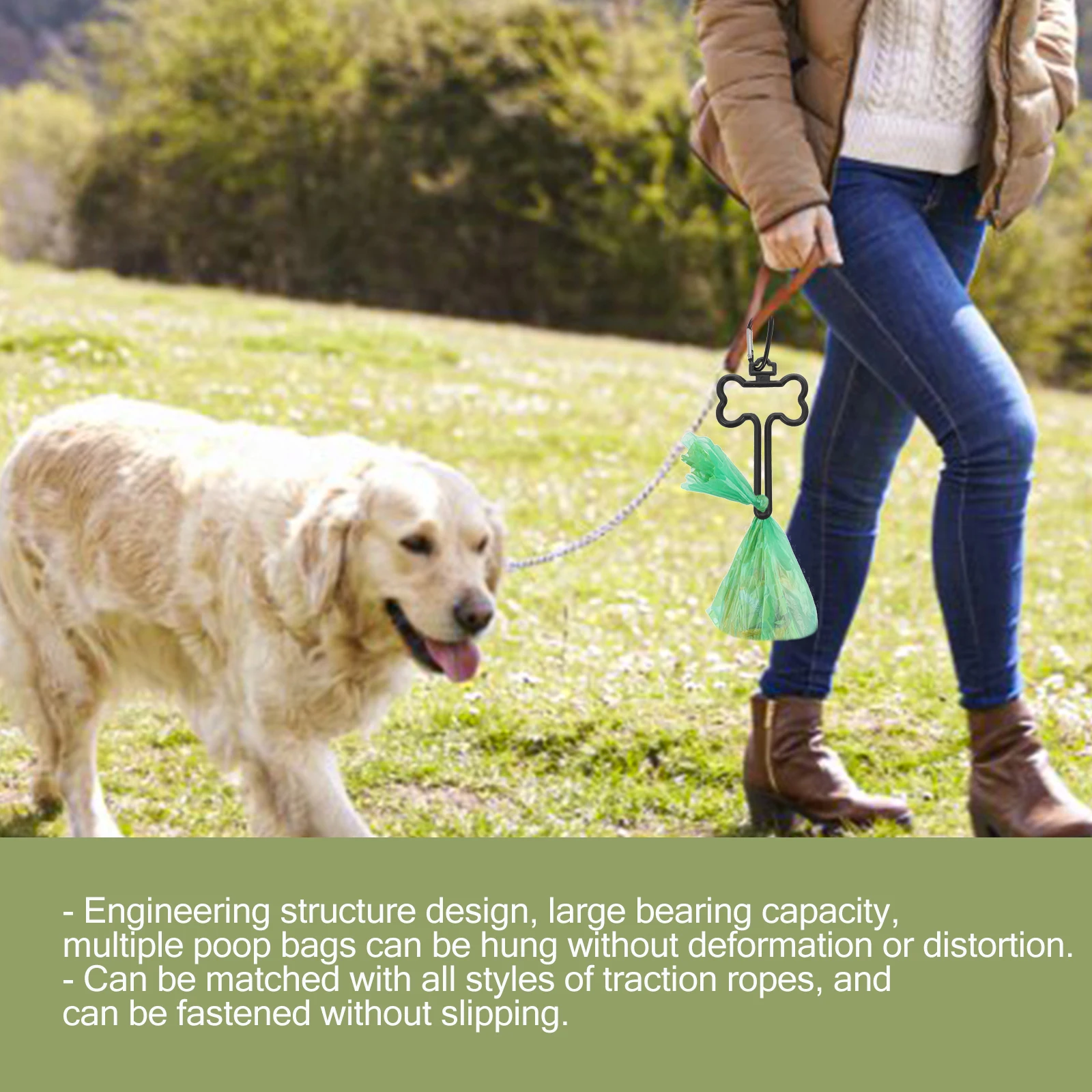 

1 Set Oxford Cloth Dog Poop Dispenser Free Hands Light Durable Large Capacity Multiple Bags Holders Outdoor Walking Pet Supplies