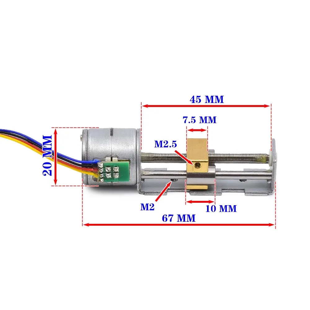 DC12V 600Ma 20mm 2-phase 4-wire micro sliding table screw linear stepper motor