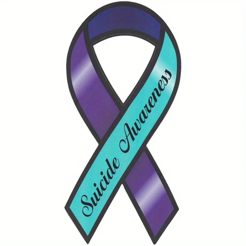 Suicide Awareness Ribbon Decal – Compact Size, Versatile Use for Vehicles and Home, Durable and Eye-Catching Design