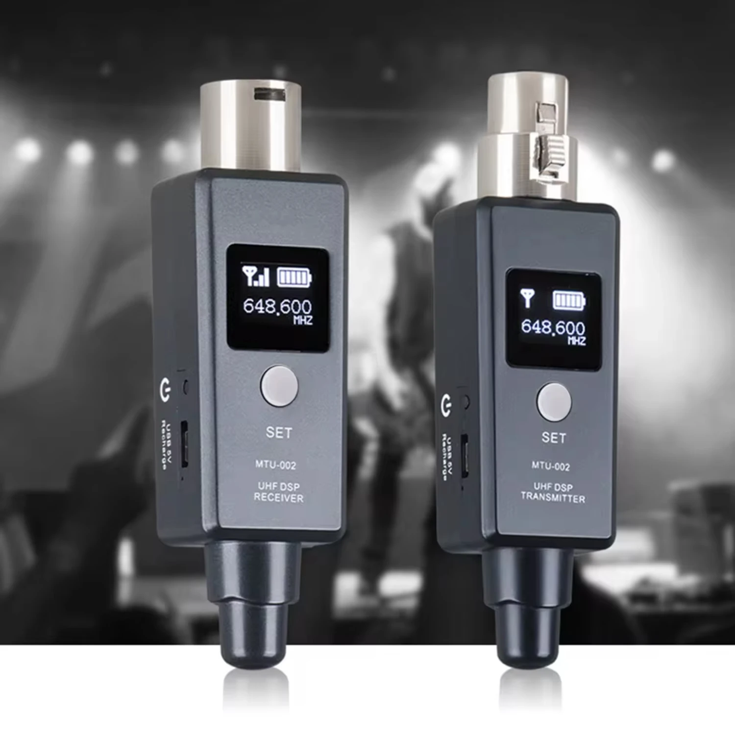 New 1 Pair Microphone Wireless System Wireless Transmitter System Transmitter & Receiver  Dynamic/Condenser Microphone