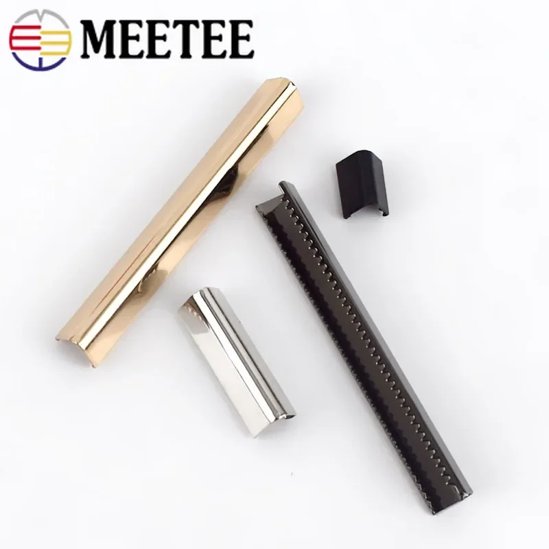 Meetee 금속 스트랩 테일 클립 버클 멜빵 벨트 스토퍼 지갑 가죽 걸쇠 아연 합금 엔드 DIY 액세서리, 10-60mm, 30 개