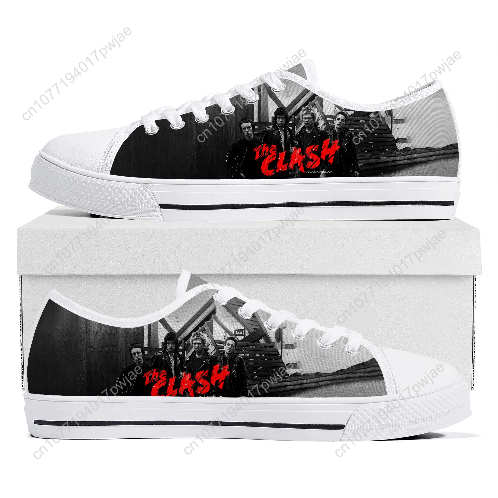 حذاء رياضي مسطح خفيف الوزن من The Clash Rock Band منخفض الارتفاع للرجال والنساء المراهقات من القماش حذاء رياضي كاجوال للزوجين للمشي لمسافات طويلة خفيف الوزن