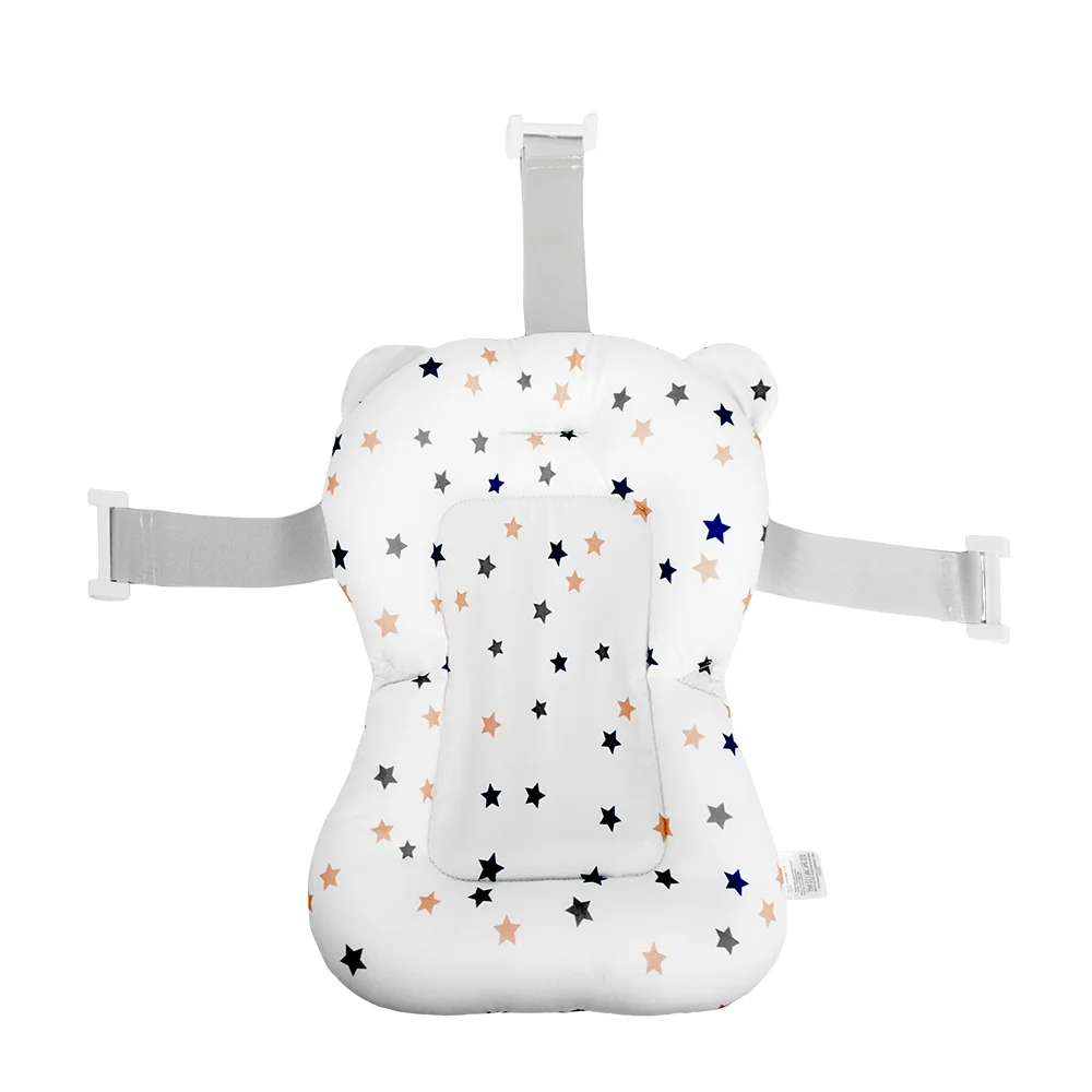 Baby Bath Support Seat Star Pattern Print 3D Breathable Mesh Soft Padded Pillow Non-Slip Infant Newborn Bath view 5