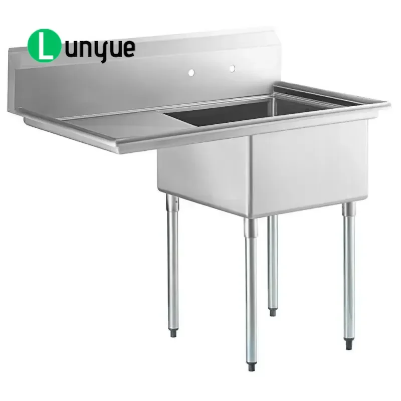 304 Stainless Steel American Single Slot Freestanding Commercial Kitchen Sink for Hotels and Restaurants Durable Heavy Duty