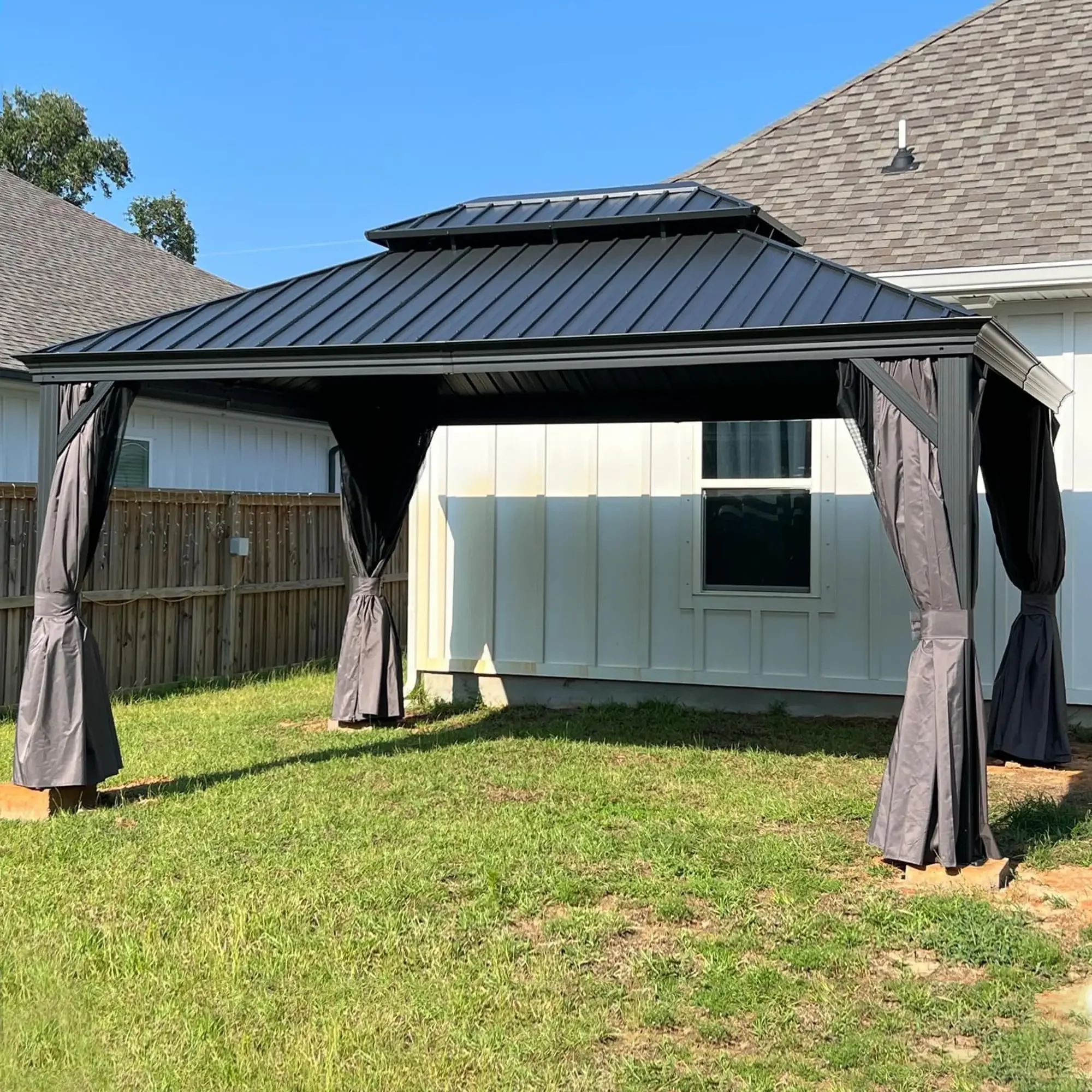 Pergola Balcony Outdoor Awning 13' X 15' Awning House Patio Backyard Deck Lawns Greenhouse Farmhouse Recreation Courtyard Garden