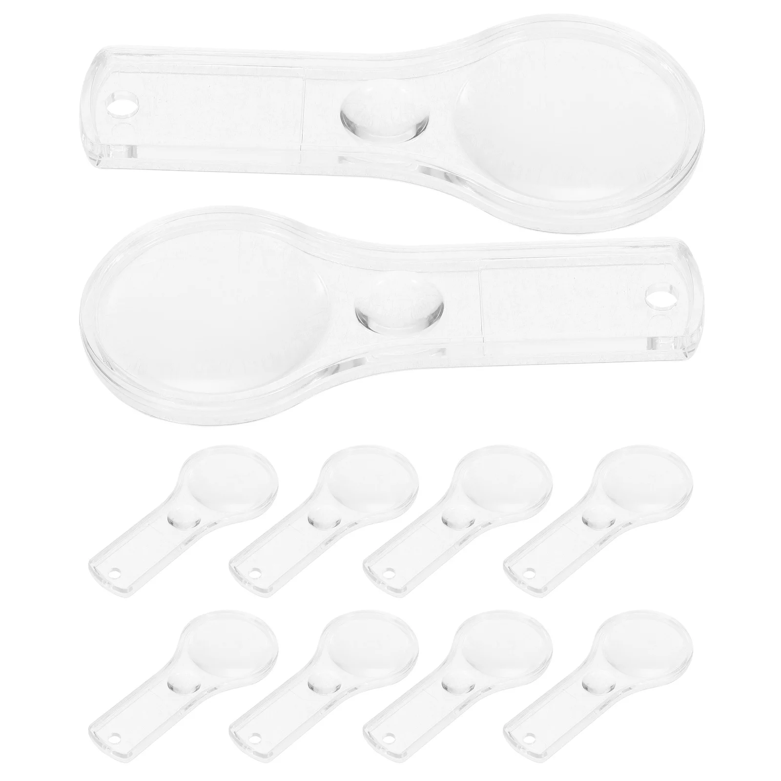 10 قطعة المكبر المحمول لقراءة الكتب والخرائط والمجلات تصميم مدمج عدسة قوية قابلة لإعادة الاستخدام لكبار السن والطلاب المحمولة