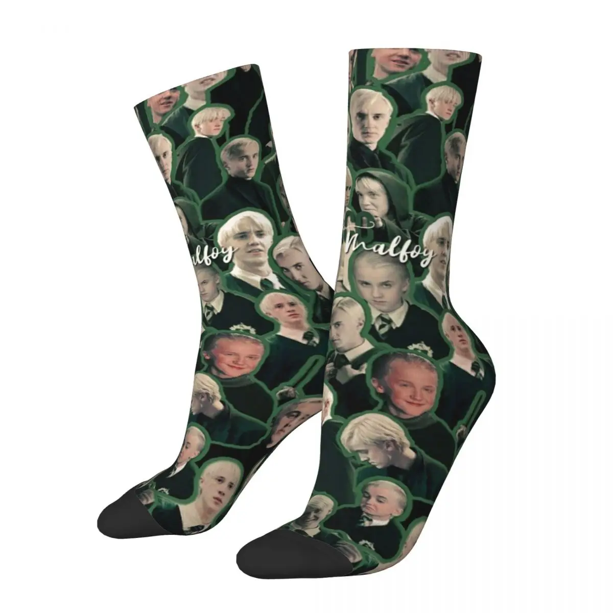 Winter Warm Crazy Design Men's Women's Draco Malfoy Collage Socks Magic Wizard Actor Non-slip Football Socks