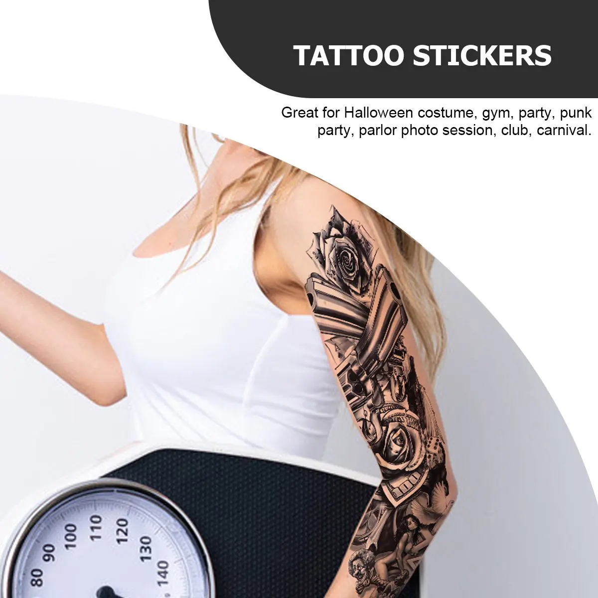 

14pcs Waterproof Temporary Tattoos Arm Sticker Body Stickers Halloween Gym Party Punk Scar Cover Breathable Long Lasting Flower