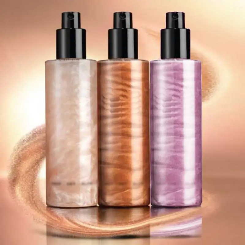 Body Glitter Sprays Voor Vrouwen Vloeibare Markeerstift Make-Up Shimmer Glow Illuminator Luminator Luminator Voor Gezicht Lichaam Hydraterende