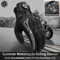 SFK New Motorcycle Gloves Full Finger Summer Mesh Breathable Knob Adjust Riding Protection Non-slip Wear-resistant Touch Screen