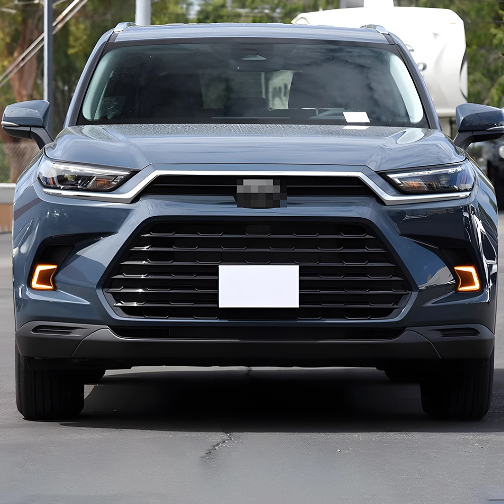 2024-2025 لتويوتا جراند لهايلاندر LED مصباح الضباب النهار تشغيل ضوء الجمعية أداة المصد الأمامي ترقية اكسسوارات السيارات