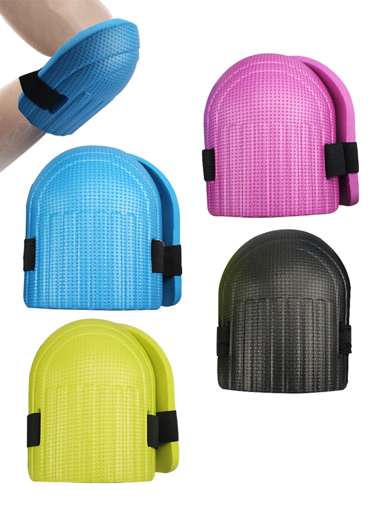 Rodilleras con correas ajustables para exteriores, rodilleras gruesas e impermeables, protección ligera para el trabajo, espuma EVA para jardinería, 4 pares