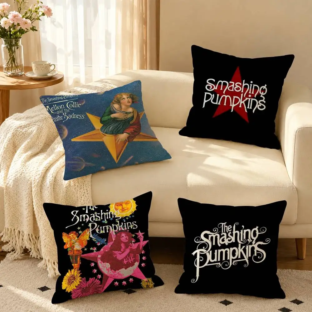 Band S-Smashing P-Pumpkins  Square Double-Sided printed Pillow Case Bedroom Bedside Pillow Sofa Cushion Cover