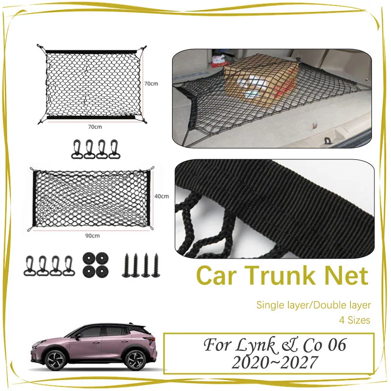 

Car Rear Trunk Net For Lynk & Co 06 2020~2027 Nylon Elastic Mesh Back Storage Cargo Bags Organizer Gadgets Part Auto Accessories