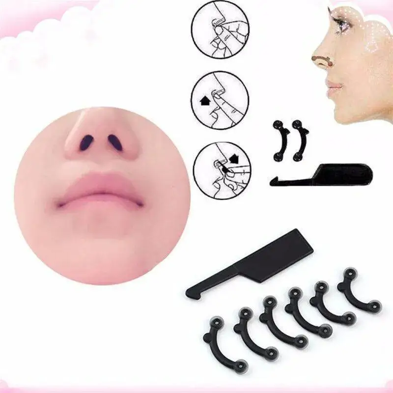 1 Set Elastic 3 Size Nasal Bridge Straightener Invisible Nose Shaper Pain Free Acrylic Nose Clip CorrectorUniversal Box