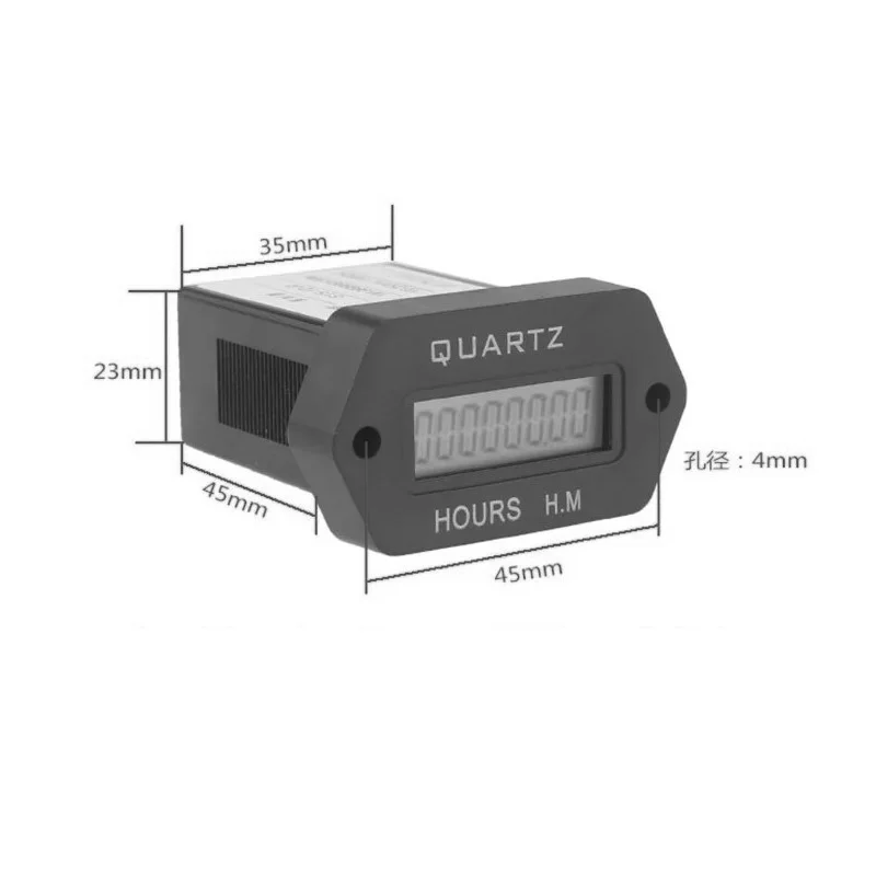 Digital Hour Meter,LCD Accumulate Timer,6-36V DC/AC Hour Meter resettable Counter 999999.59H Snap in ,for Vehicle Boat Truck