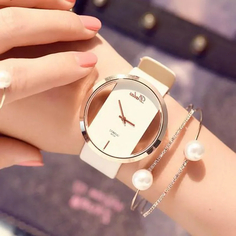 Fashion Skeleton Bracelet Watches Women Luxury Leather Band Analog Quartz Wrist Watch Ladies Watch Women Dress Ladies Watch