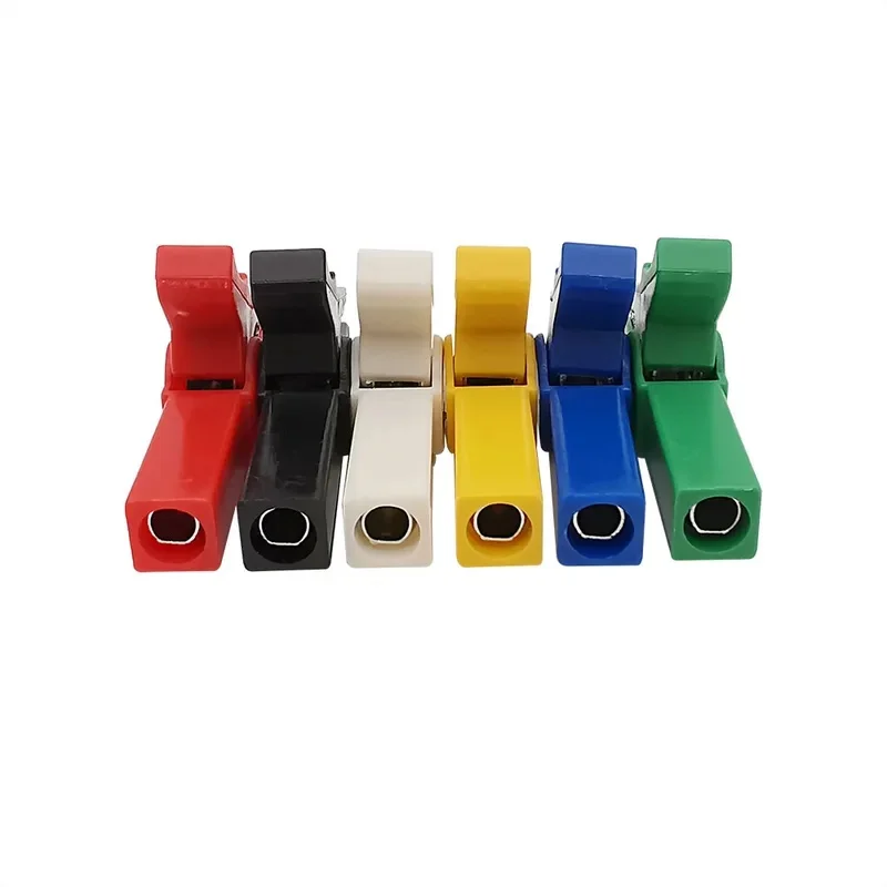 6Pcs/Lot 55mm Alligator Clips Test Battery Clip Multimet Cable Probe Electrical Testing Crocodile Clamp for 4mm Banana Plug