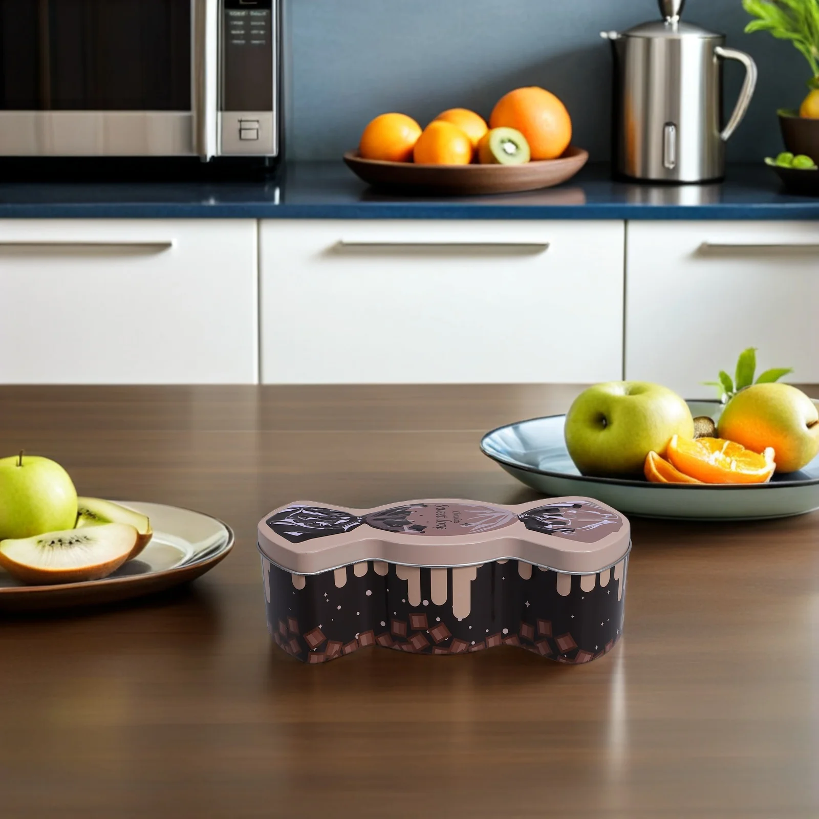 

2Pcs Candy Shaped Tin Containers Vintage Metal Storage Boxes for Cookies Chocolate Treats Organizers Decorative Tin Canisters