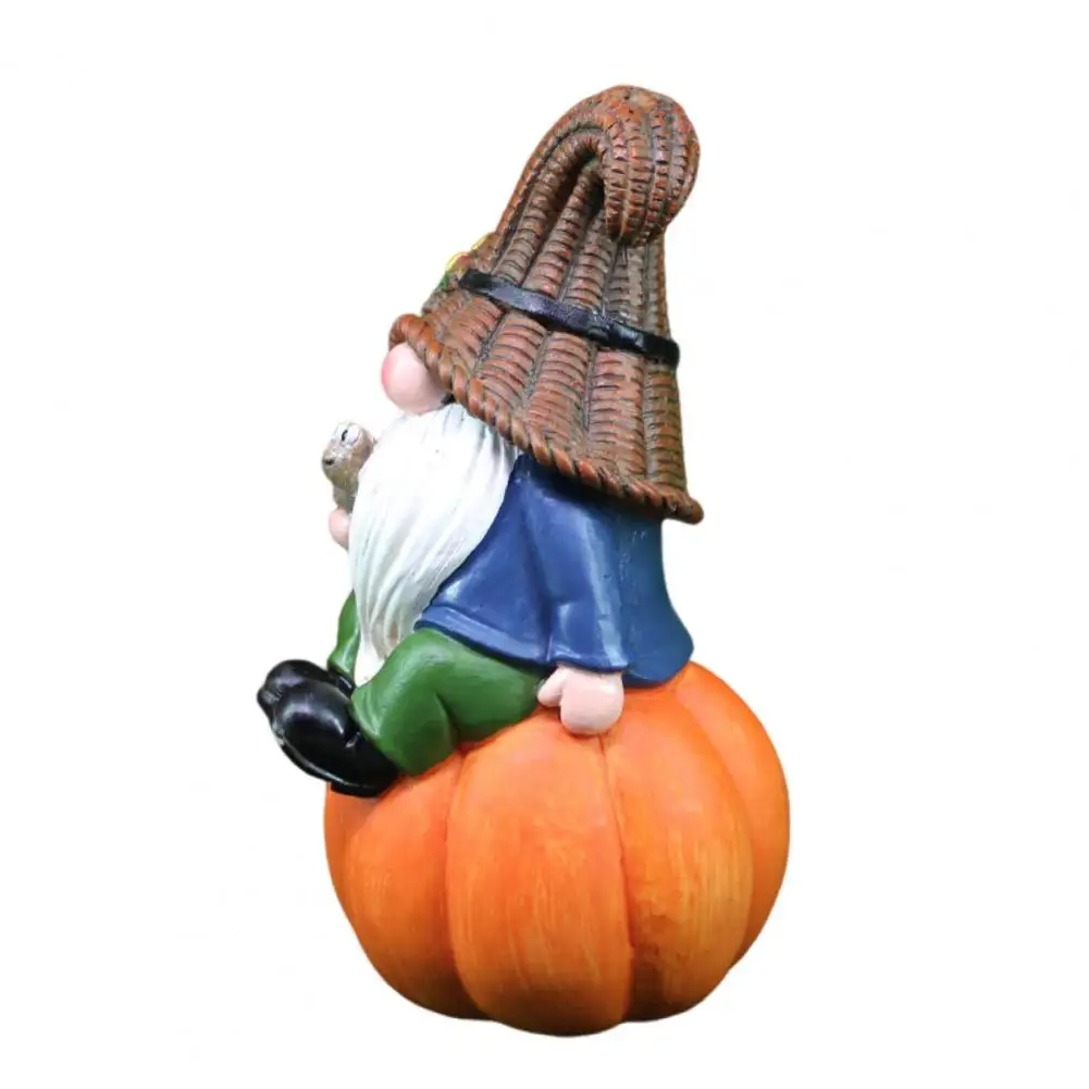 Thanksgiving Gnome Decor Fall Harvest Pumpkin Gnome Figurine with Snail Sculpture for Indoor Outdoor Thanksgiving for Garden