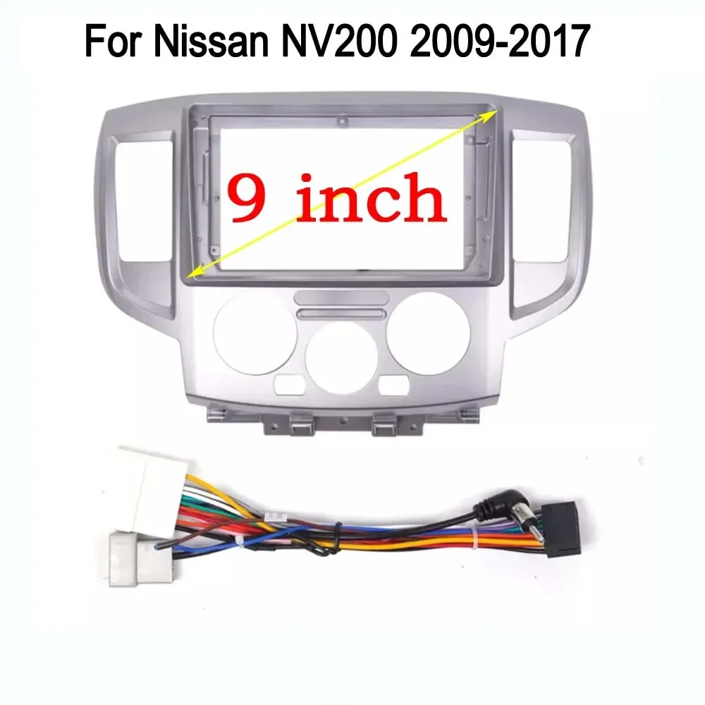 

9" 2din Car Radio Dashboard Accessory Bracket for Nissan NV200 2009-2017 Android Multimedia Radio Panel Frame cable