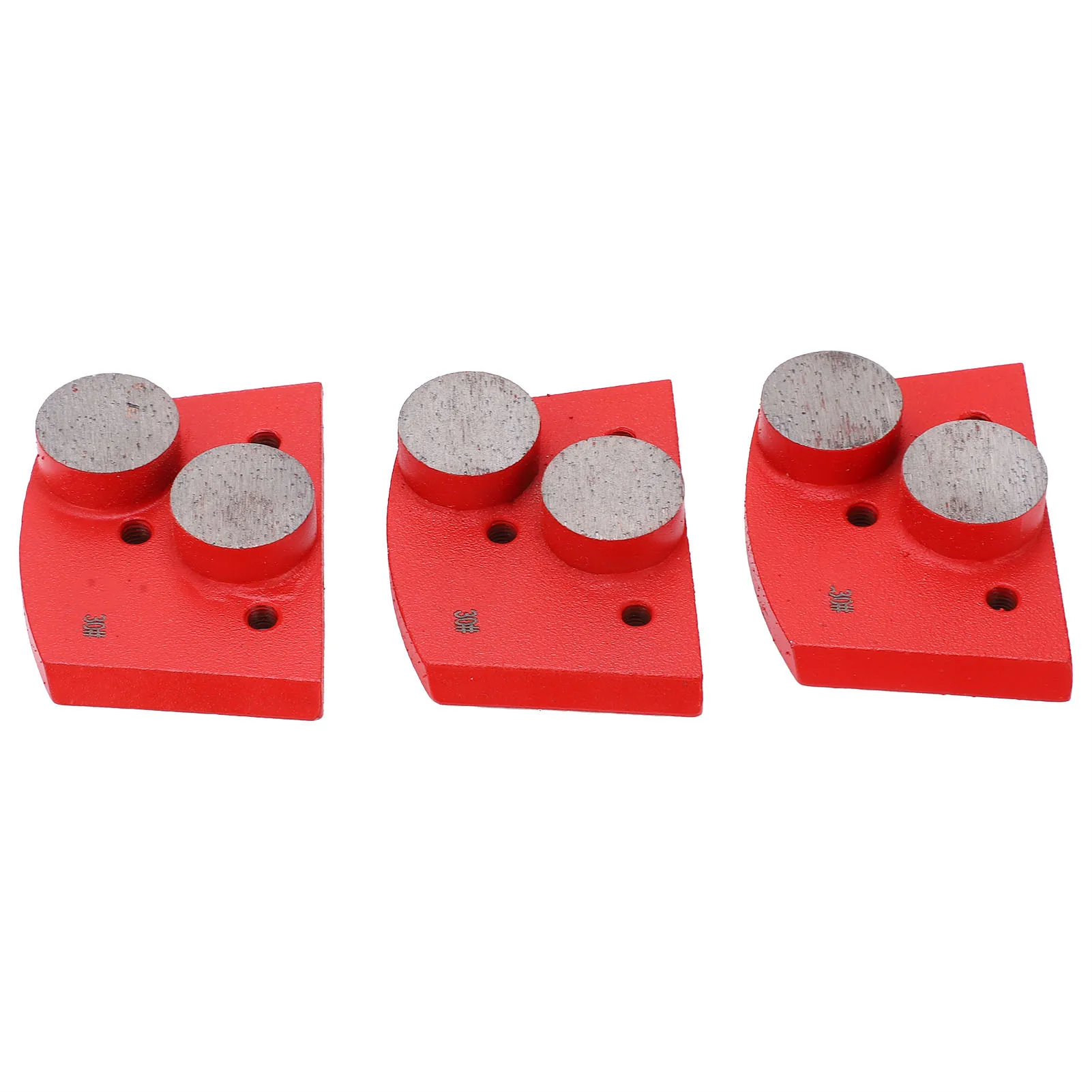 Grinding Pads Red Trapezoid 30# Grit 2 Cylindrical Teeth for Concrete Polishing  Sanding Pad Hardware Tools