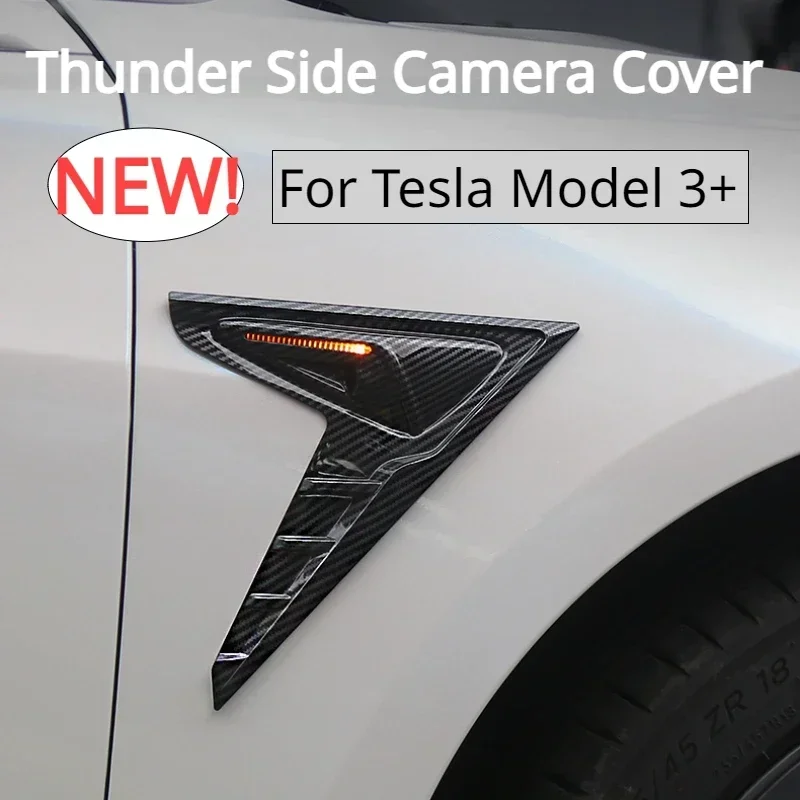 

Крышка боковой камеры для Tesla Model 3 Highland для Model Y Juniper 2025 Thunder Fender Flanks Крыло Лезвие Панель Спойлер Аксессуары