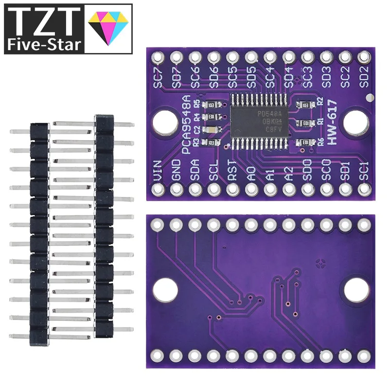 Carte d'extension multicanal I2C 8 voies TZT 1/3PCS TCA9548A 1 à 8, module de développement IIC 9548 pour Arduino