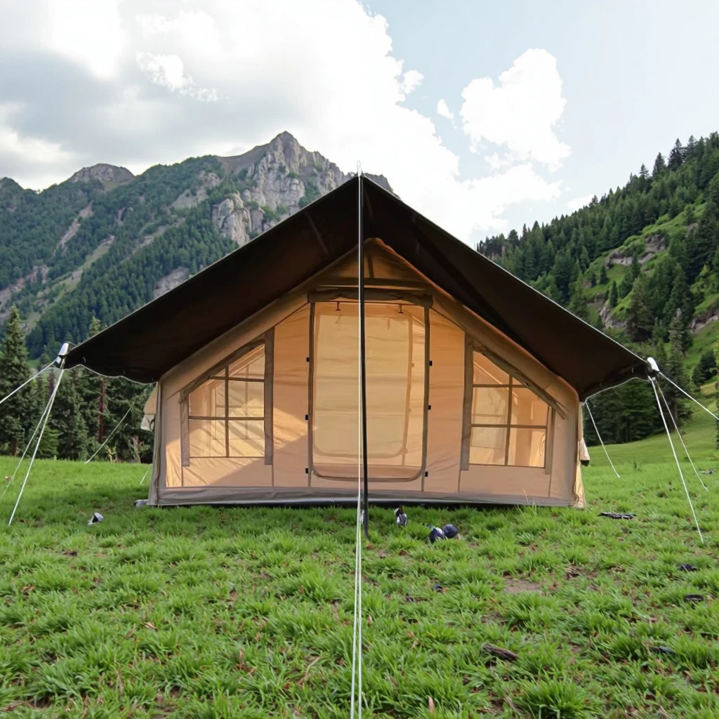 

Wholesale Large Camping Tent All Season Cabin Tent With Double-Layer Mosquito Net Blackout 4-6 Person for Outdoor Party