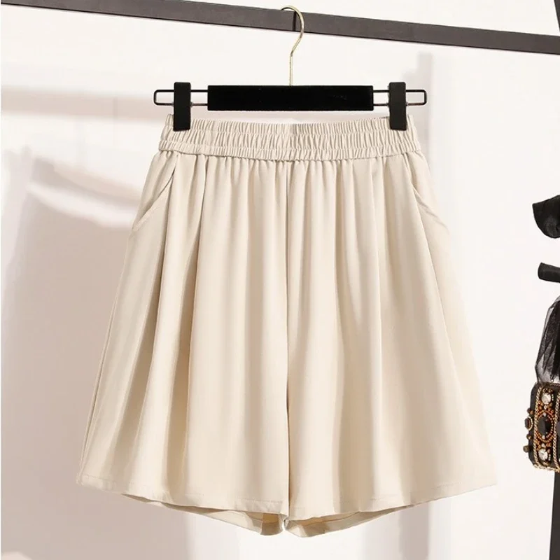 2026 simples sólido correndo esportes meia calças coreano terno shorts feminino verão solto a linha casual perna larga shorts de cintura alta