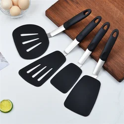 Stainless steel cooking high-temperature resistant silicone flexible spatula for frying fish and pancake