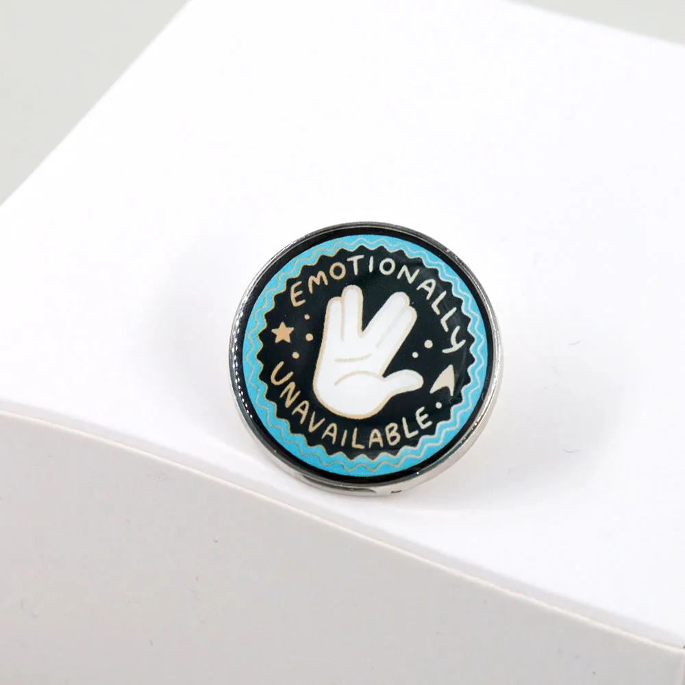 Emotionally unavailable Spock Greeting Hand sign Classy Live Long Prosper Trekkies Star Trek fans gift Lapel Pin Horror badge