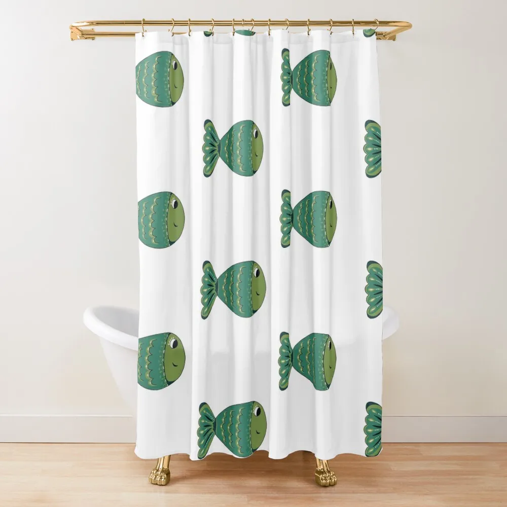 

Green Fish Clip Art Doodle Shower Curtain Shower For Bathrooms Anime Bathroom Bathroom Box Set For Bathroom Curtain