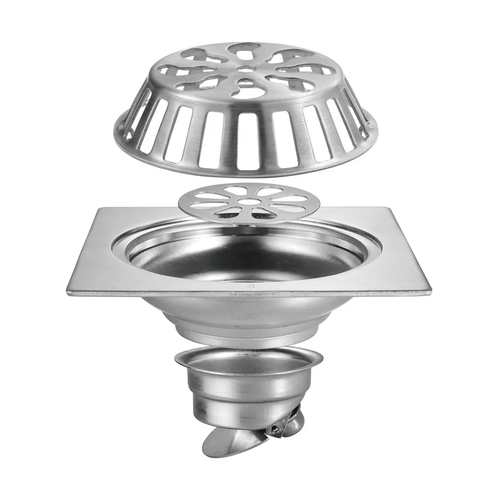 Floor Drains Minimalist Design Stainless Steel Outdoor Floor Drain Preventing Defoliation Prevent Clogging Balcony Accessories