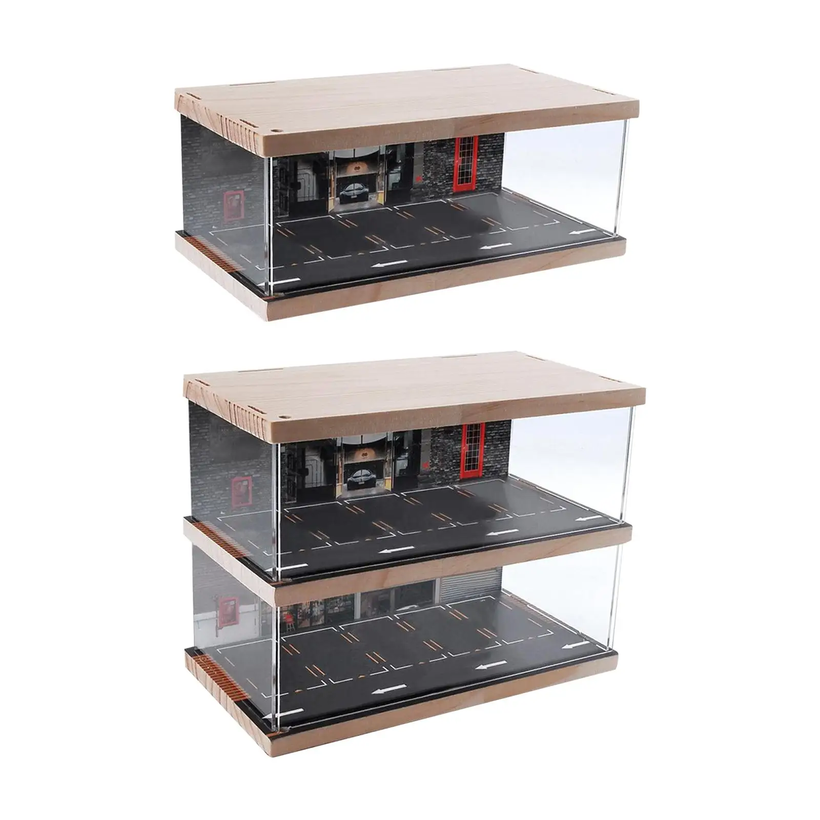 

1/64 Scale Parking Lot Display Case Container Dustproof Acrylic Diorama