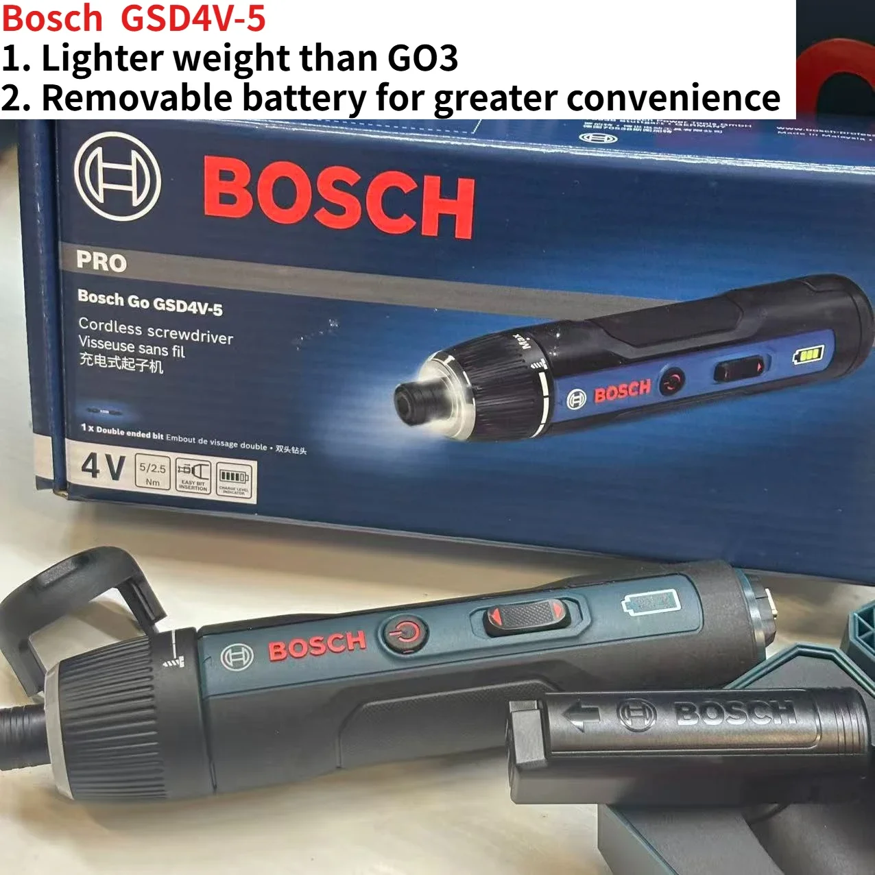 Bosch GSD4V-5 3.6V Electric Screwdriver, 5Nm/2.5Nm Torque, 1/4 Inch Hex Chuck, 280-363RPM for Wood and Common Material Fastening - view 6