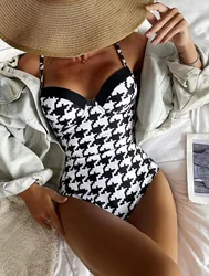 Maillot de bain une pièce imprimé, sexy, à bretelles, push ettes, culotte taille haute, monokini, dos nu, amissié, pour femmes, 2023