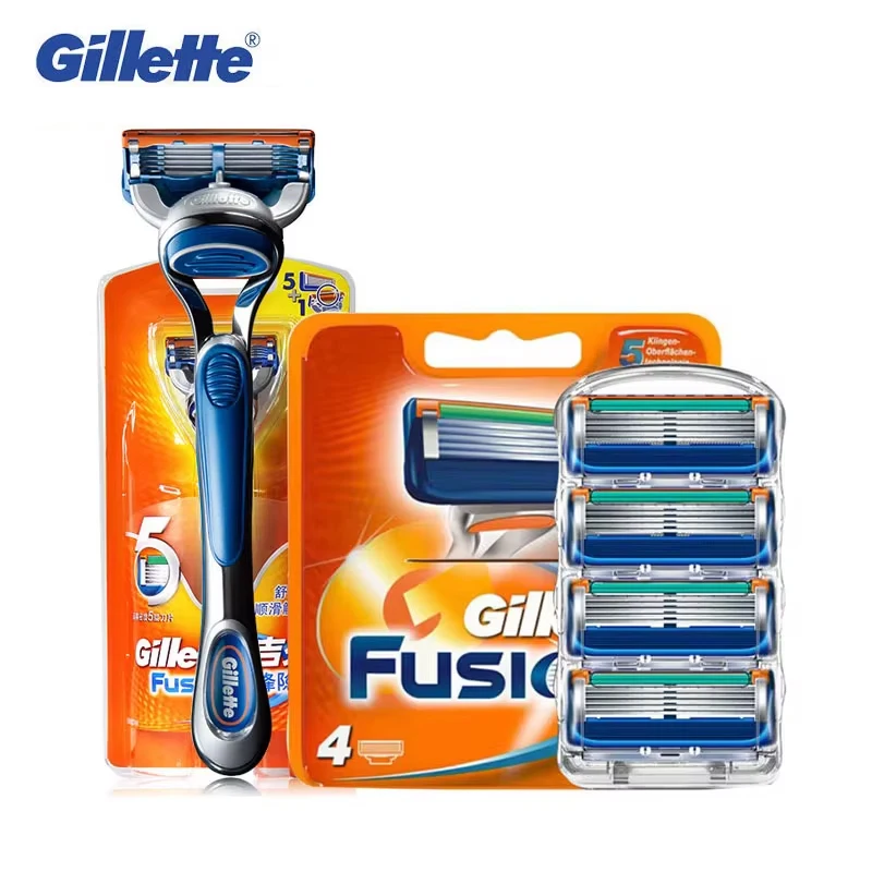 Gillette Fusion Razor for Men Face Hair Beard Shaving Machine Manual Safety Shaver Replacement Head Cassettes 5 Layer Blades