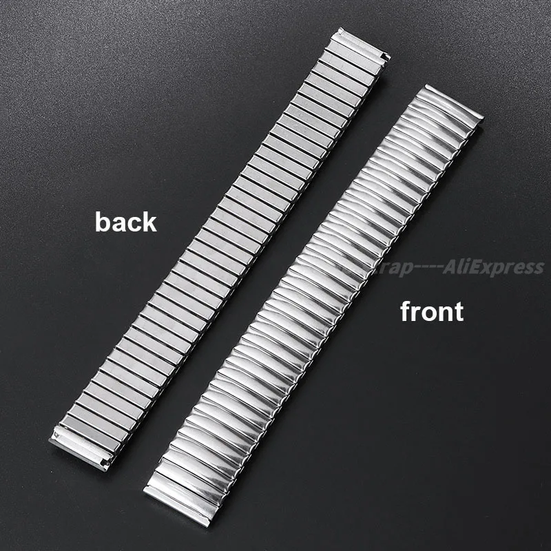 12mm 14mm 16mm 18mm 20mm 22mm Metal Elastic Watch Strap Stretch Expansion Stainless Steel Band Men Women Wristband Accessories